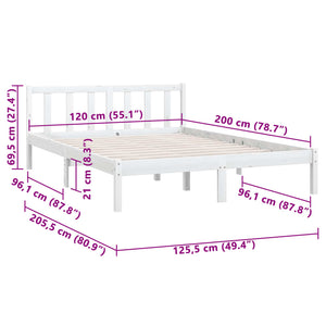 Giroletto Bianco in Legno Massello di Pino 120x200 cm cod mxl 49205