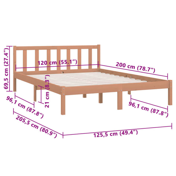 Giroletto senza Materasso Ambra in Legno Massello 120x200 cm 810080