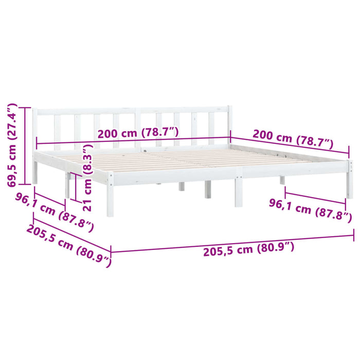 Giroletto Bianco in Legno Massello di Pino 200x200 cm cod mxl 64279