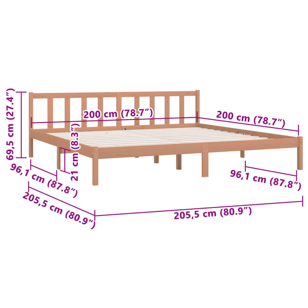 Giroletto Miele in Legno Massello di Pino 200x200 cm 810105