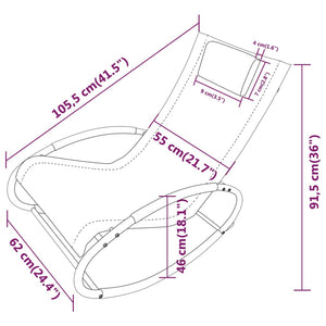 Lettino Prendisole con Cuscino in Acciaio e Textilene Grigio 317584