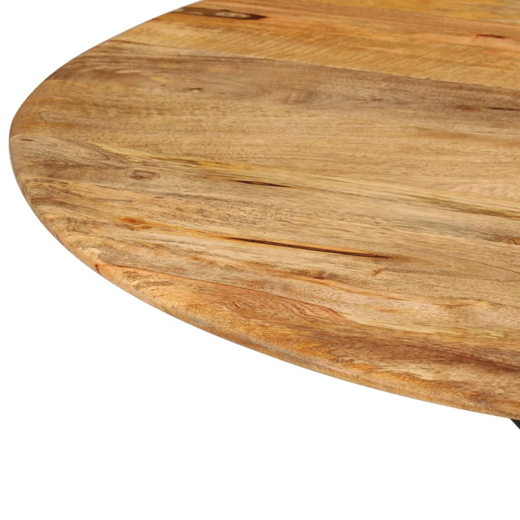 Tavolo da Pranzo Ø110x78cm in Legno Massello di Mango e Acciaio cod mxl 6539