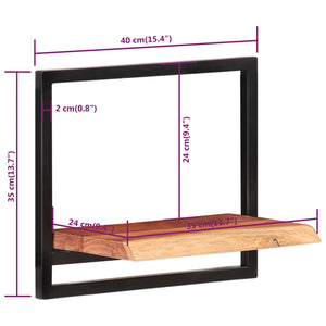 Mensole Parete 2 pz 40x24x35 cm Legno Massello Acacia e Acciaio  cod mxl 53940