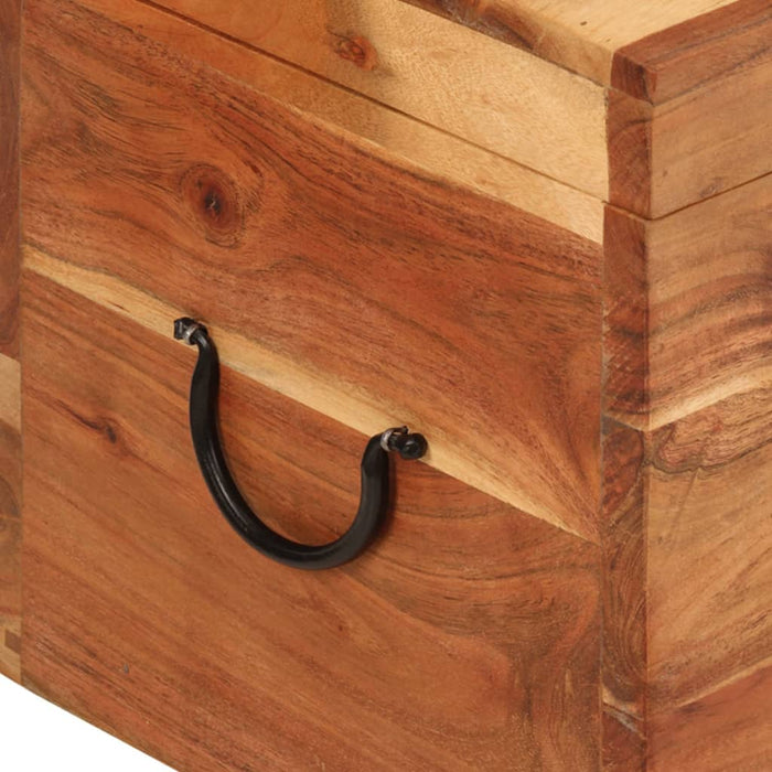 Contenitore Portaoggetti 39x28x31cm in Legno Massello di Acacia