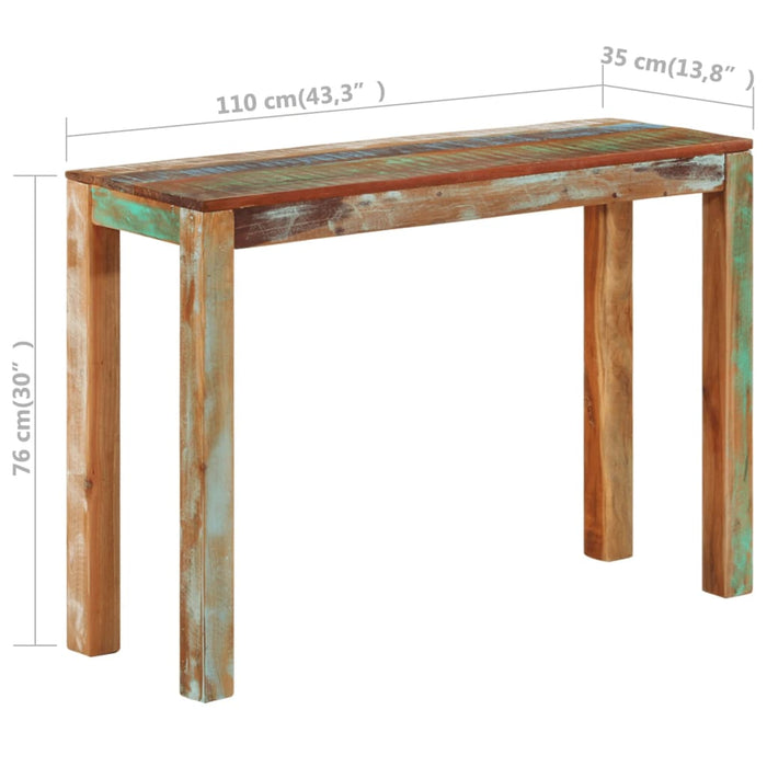 Tavolo Consolle 110x35x76 cm in Legno Massello di Recupero cod mxl 20506