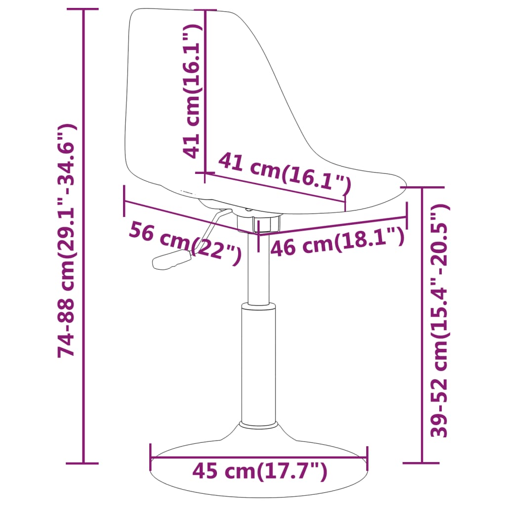 Sedie da Pranzo Girevoli 4 pz Grigie in PP 338266