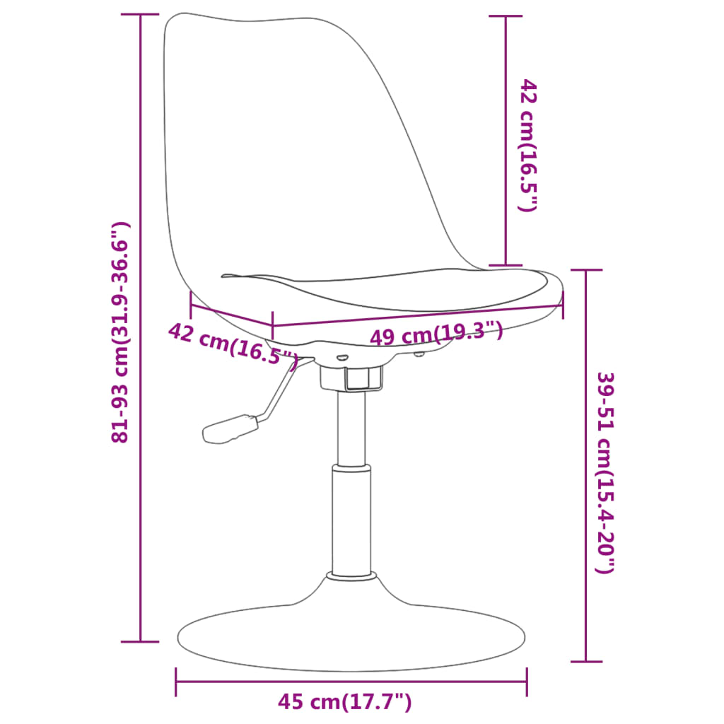 Sedie da Pranzo Girevoli 2 pz Grigio Scuro in Tessuto 338316