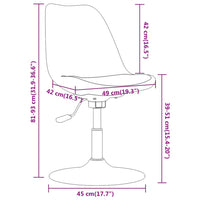 Sedie da Pranzo Girevoli 4 pz Grigio Chiaro in Tessuto 338319