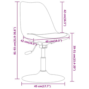 Sedie da Pranzo Girevoli 4 pz Grigio Chiaro in Tessuto 338319