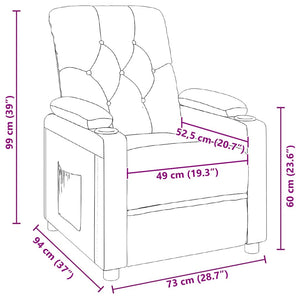 Poltrona Reclinabile in Tessuto Grigio Scuro 339103