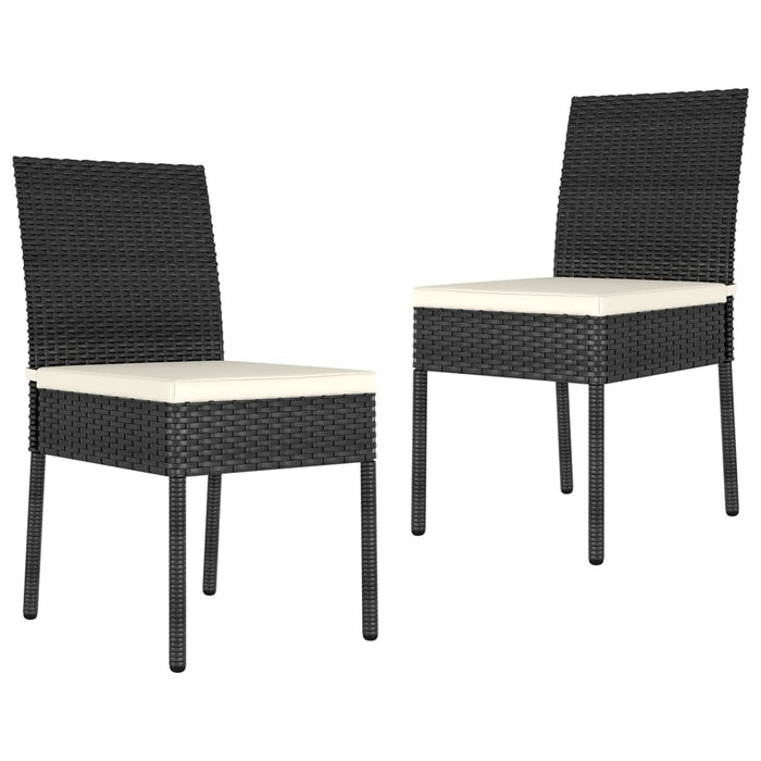 Sedie da Pranzo per Giardino 2 pz in Polyrattan Nero 317166