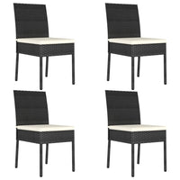 Sedie da Pranzo per Giardino 4 pz in Polyrattan Nero 317167