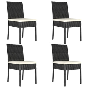 Sedie da Pranzo per Giardino 4 pz in Polyrattan Nero 317167