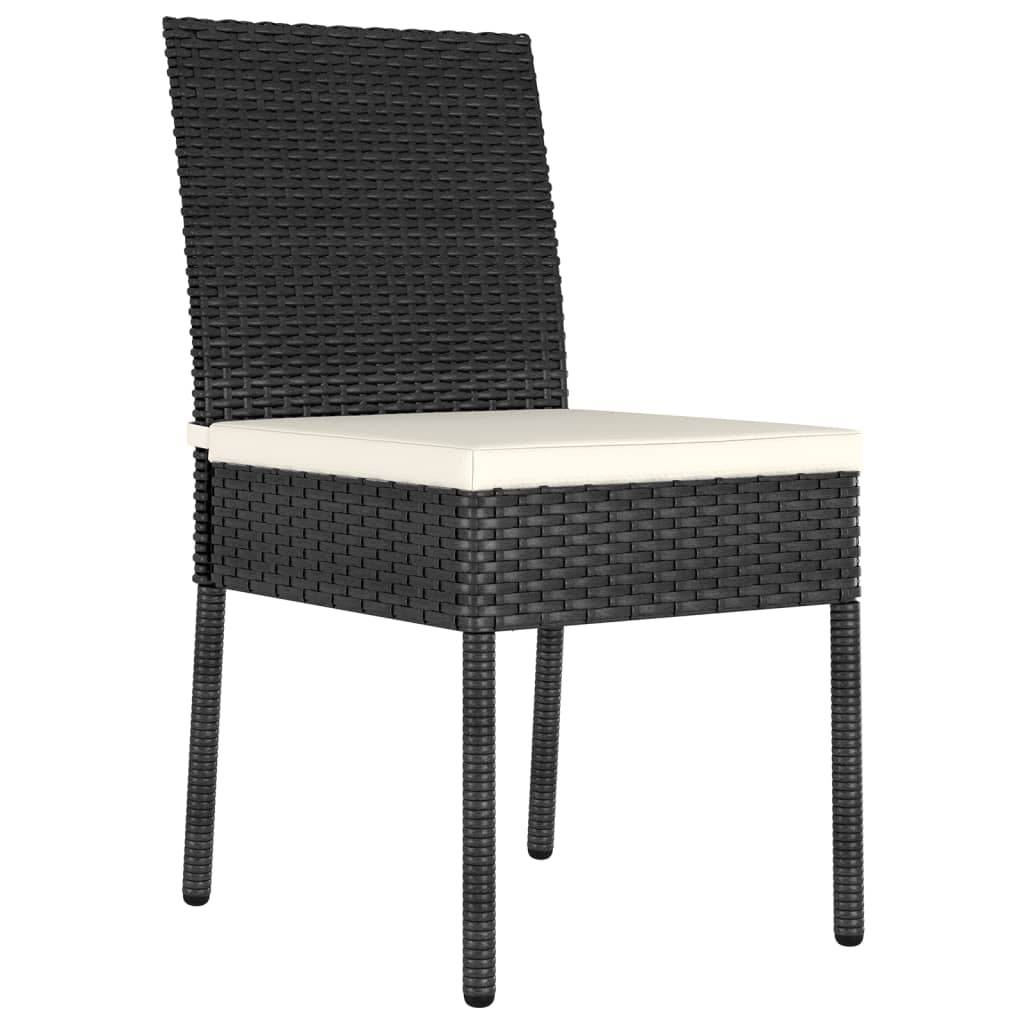 Sedie da Pranzo per Giardino 4 pz in Polyrattan Nero 317167