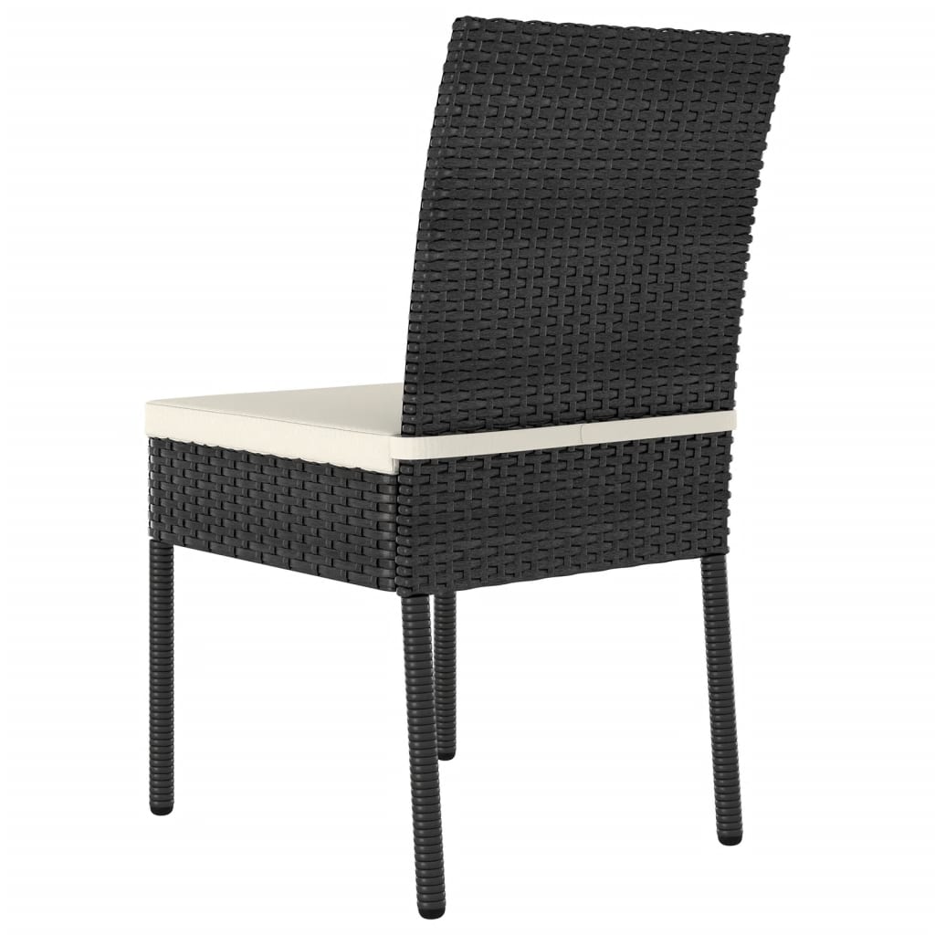 Sedie da Pranzo per Giardino 4 pz in Polyrattan Nero 317167