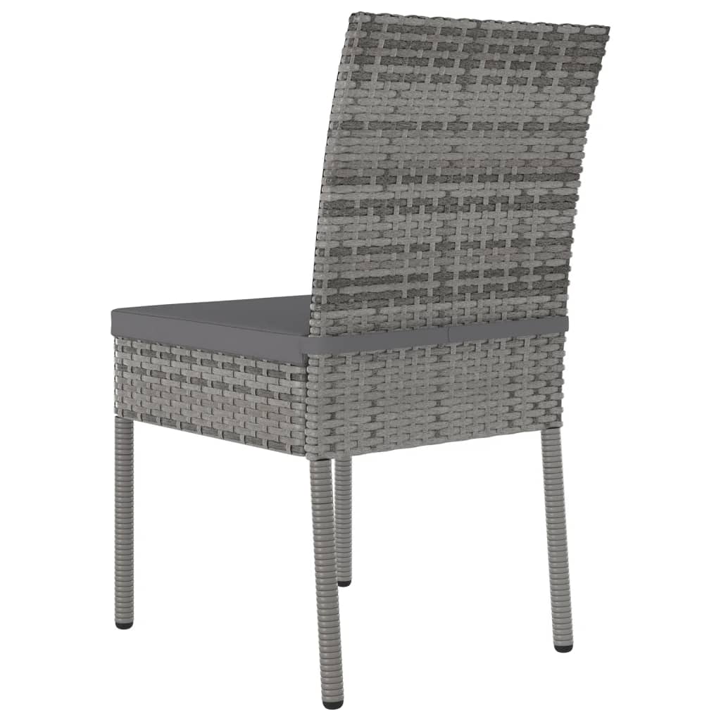 Sedie da Pranzo per Giardino 2 pz in Polyrattan Grigio 317168