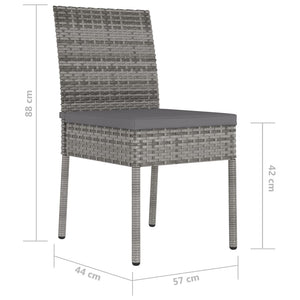 Sedie da Pranzo per Giardino 2 pz in Polyrattan Grigio 317168