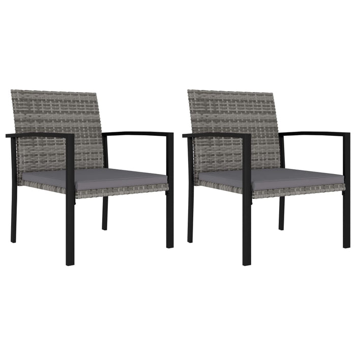 Sedie da Pranzo per Giardino 2 pz in Polyrattan Grigio 317172