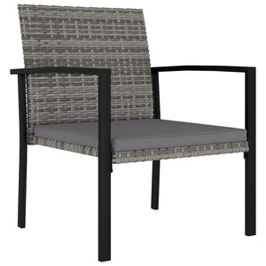 Sedie da Pranzo per Giardino 2 pz in Polyrattan Grigio 317172