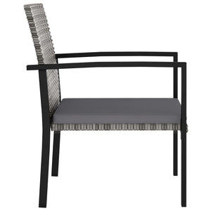 Sedie da Pranzo per Giardino 2 pz in Polyrattan Grigio 317172