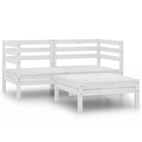 Set Divani da Giardino 3 pz Bianco in Legno Massello di Pino cod mxl 37004