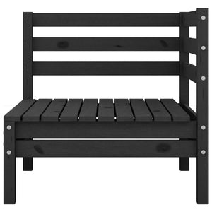 Set Divani da Giardino 3 pz Nero in Legno Massello di Pino 3082396