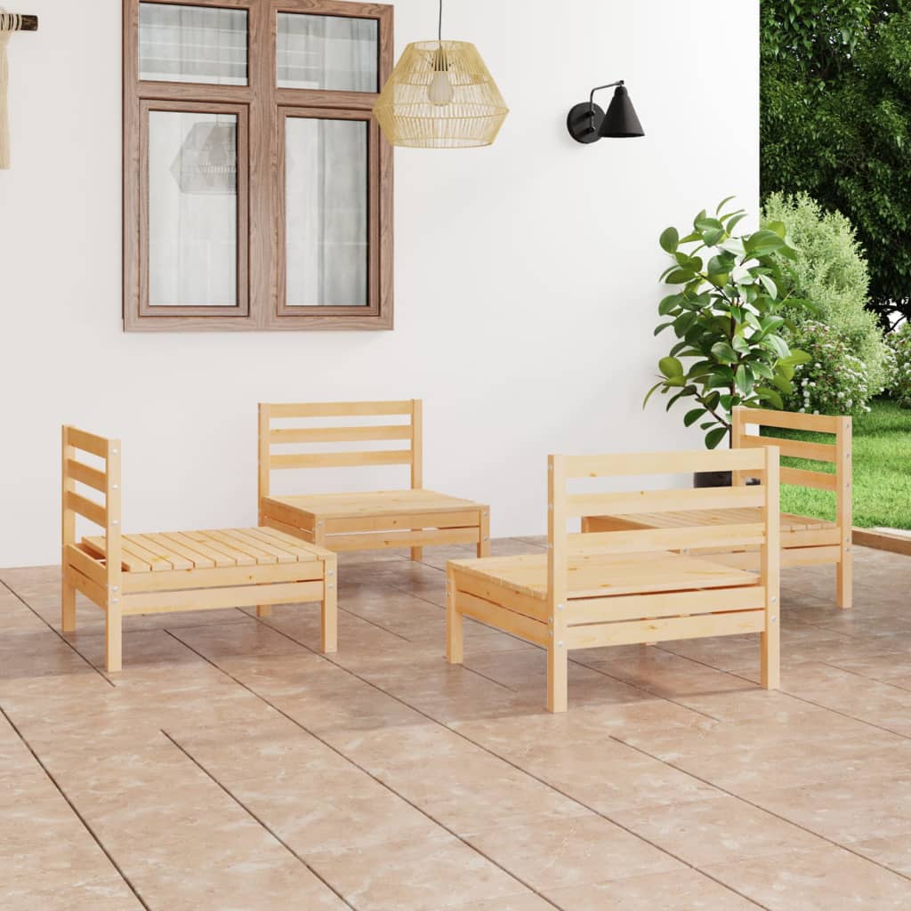 Set Divani da Giardino 4 pz in Legno Massello di Pino 3082402