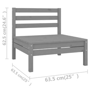 Set Divani da Giardino 4 pz Grigio in Legno Massello di Pino cod mxl 37009