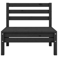 Set Divani da Giardino 4 pz Nero in Legno Massello di Pino 3082406