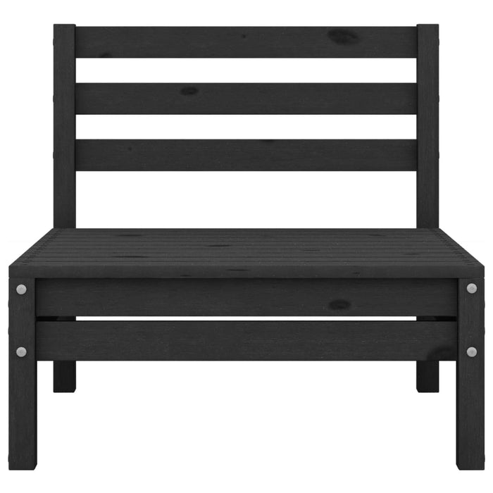 Set Divani da Giardino 4 pz Nero in Legno Massello di Pino 3082406