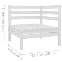 Set Divani da Giardino 8 pz Bianco in Legno Massello di Pino cod mxl 37018