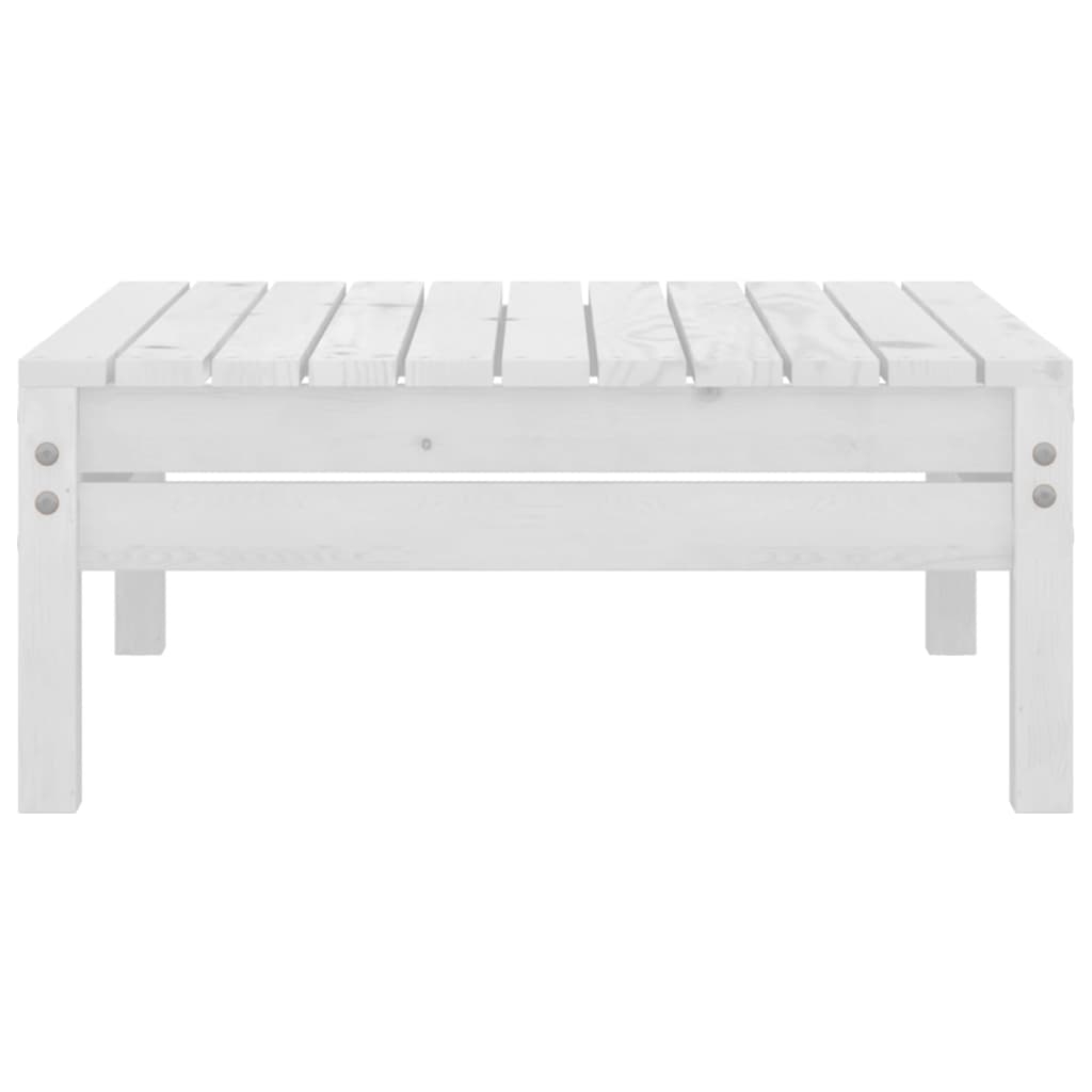 Set Divani da Giardino 9 pz Bianco in Legno Massello di Pino 3082433