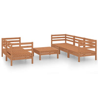 Set Divani da Giardino 6 pz Miele in Legno Massello di Pino 3082475