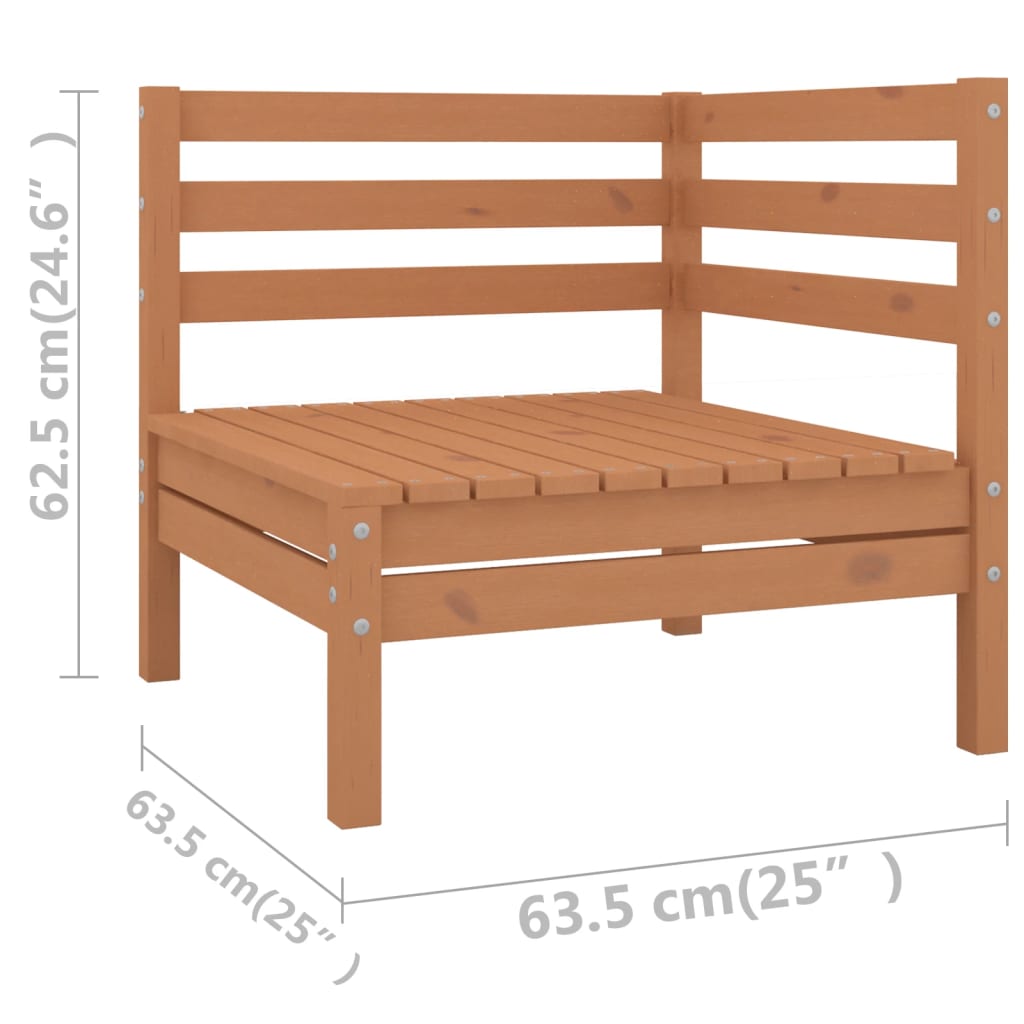 Set Divani da Giardino 6 pz Miele in Legno Massello di Pino 3082475