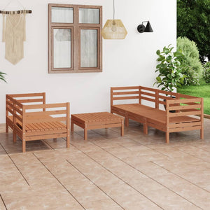 Set Divani da Giardino 6 pz Miele in Legno Massello di Pino 3082475