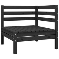 Set Divani da Giardino 6 pz Nero in Legno Massello di Pino 3082476