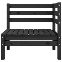 Set Divani da Giardino 6 pz Nero in Legno Massello di Pino 3082476