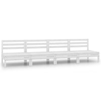 Set Divani da Giardino 4 pz Bianco in Legno Massello di Pino cod mxl 37060