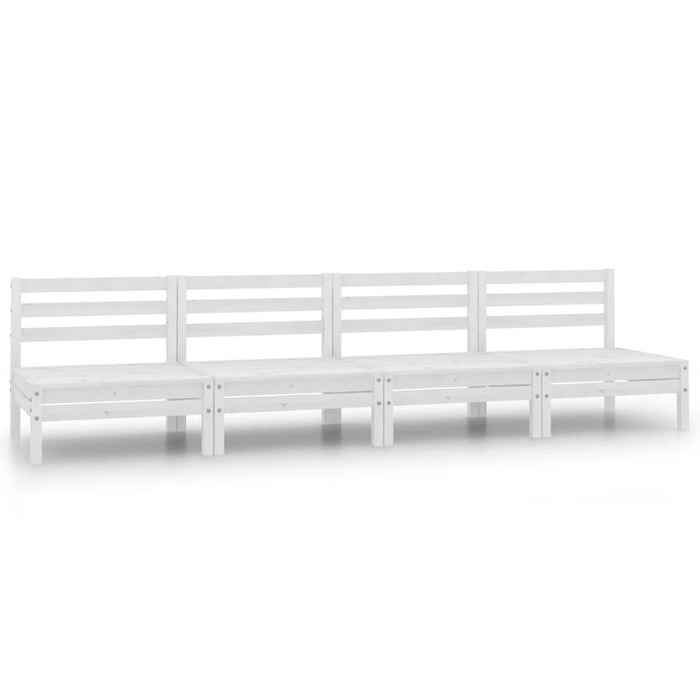 Set Divani da Giardino 4 pz Bianco in Legno Massello di Pino cod mxl 37060