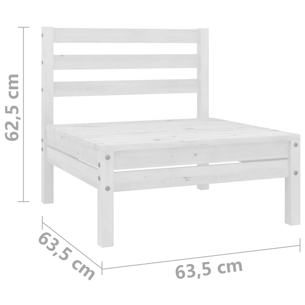 Set Divani da Giardino 4 pz Bianco in Legno Massello di Pino cod mxl 37060