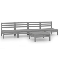 Set Divani da Giardino 5 pz Grigio in Legno Massello di Pino cod mxl 38042