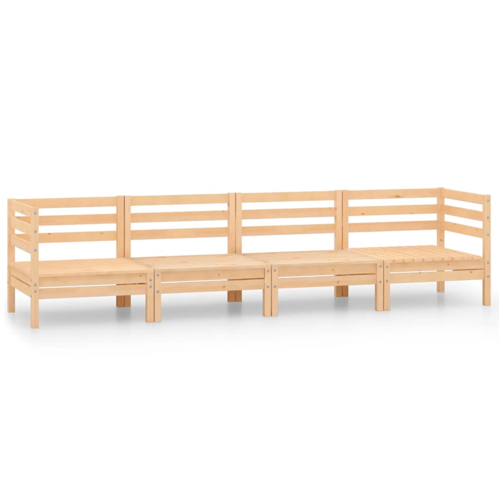 Set Divani da Giardino 4 pz in Legno Massello di Pino 3082502