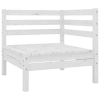 Set Divani da Giardino 9 pz Bianco in Legno Massello di Pino 3082518