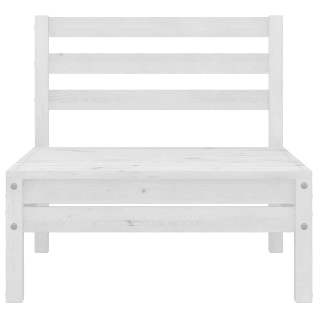 Set Divani da Giardino 9 pz Bianco in Legno Massello di Pino cod mxl 36450