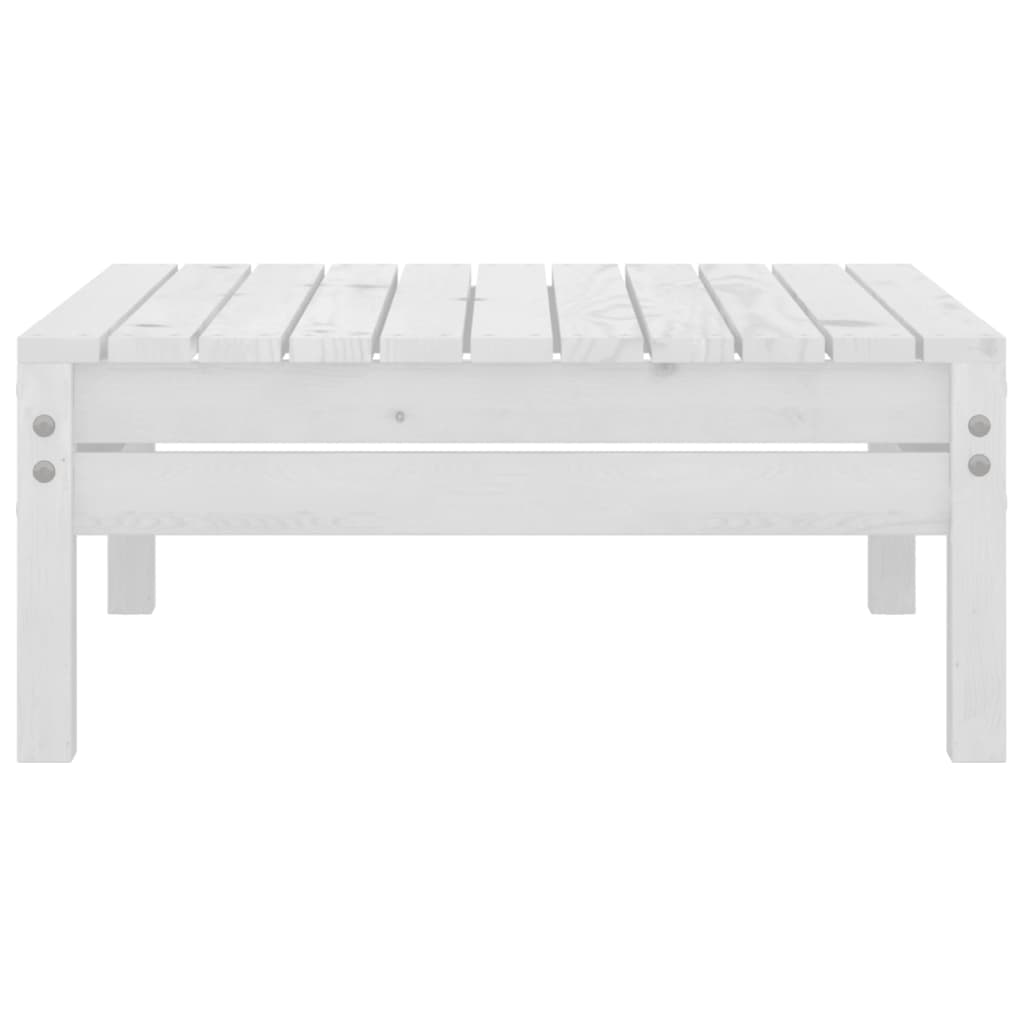 Set Divani da Giardino 9 pz Bianco in Legno Massello di Pino 3082518