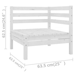 Set Divani da Giardino 9 pz Bianco in Legno Massello di Pino cod mxl 36450