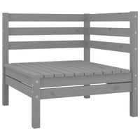 Set Divani da Giardino 9 pz Grigio in Legno Massello di Pino 3082519