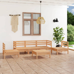 Set Divani da Giardino 6 pz in Legno Massello di Pino 3082537