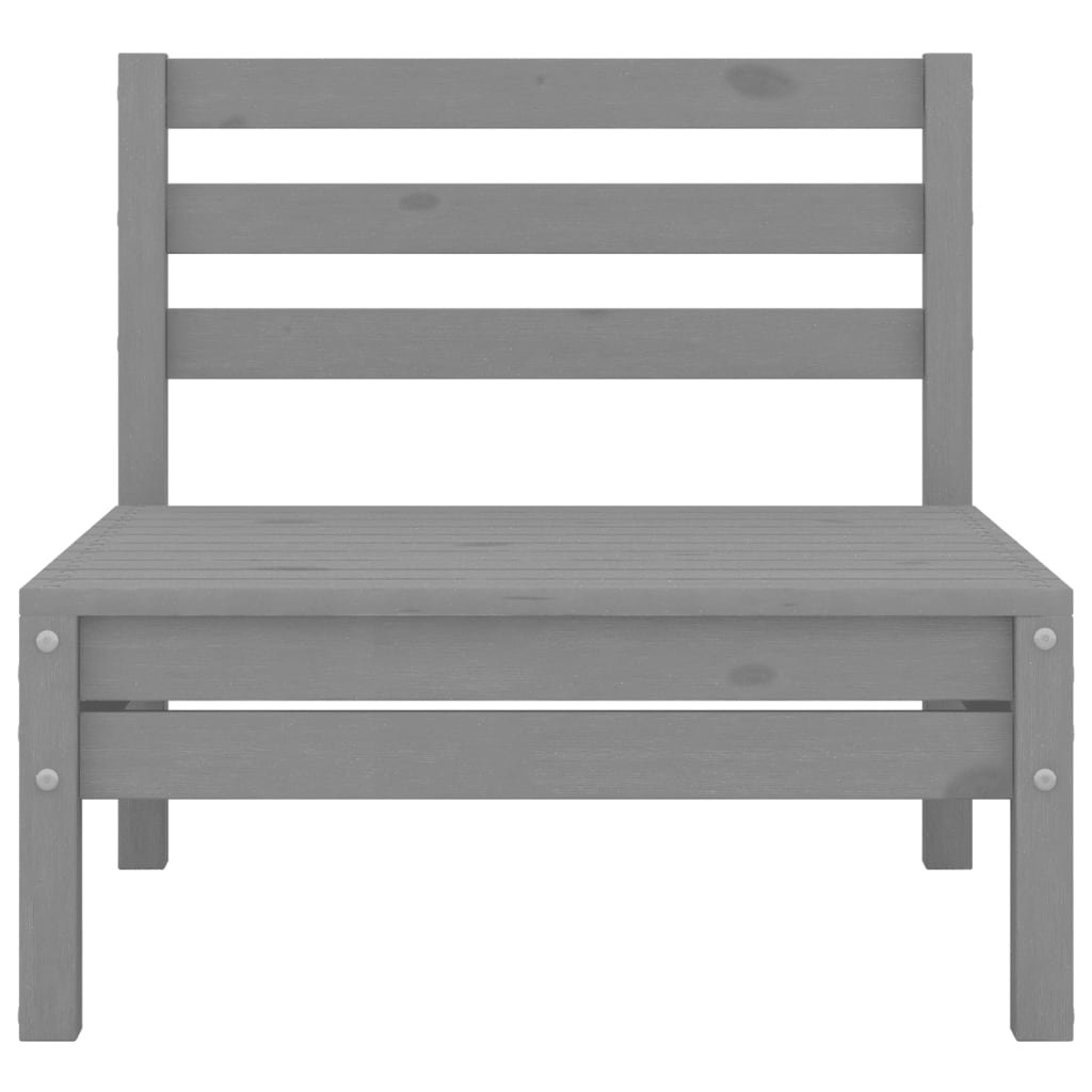 Set Divani da Giardino 9 pz Grigio in Legno Massello di Pino cod mxl 36464