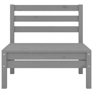 Set Divani da Giardino 9 pz Grigio in Legno Massello di Pino cod mxl 36464